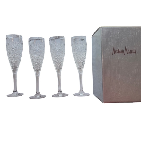 Set of 4 Rogaska "Ice Cold" Crystal Champagne Flutes from Neiman Marcus - Picture 4 of 6